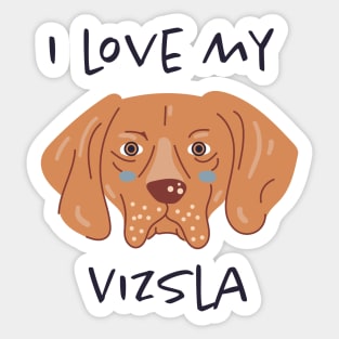 I Love My Vizsla Sticker